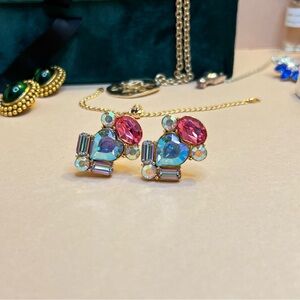 Auth YSL Earrings • Maximal Bijoux Jewelry Yves Saint Laurent • Aurora Borealis